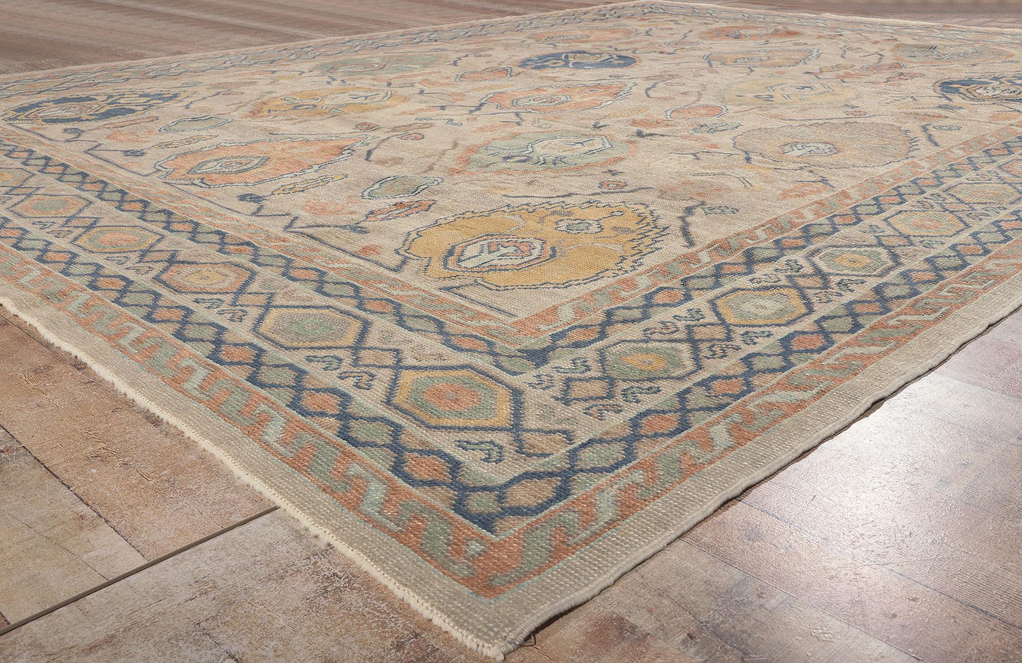 Lana Nuovo tappeto turco Oushak contemporaneo dallo stile moderno, 10'04 x 13'09 in vendita