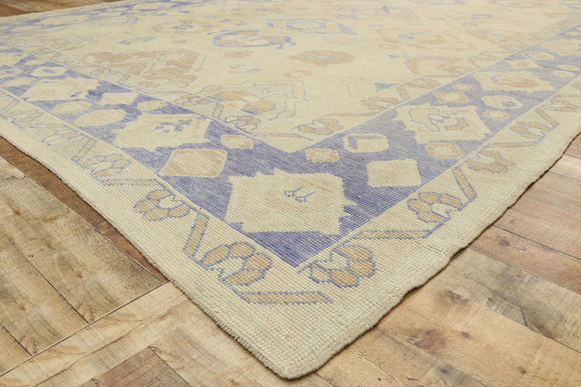 New Contemporary Turkish Oushak Rug with Modern Martha's Vineyard Style For Sale 1