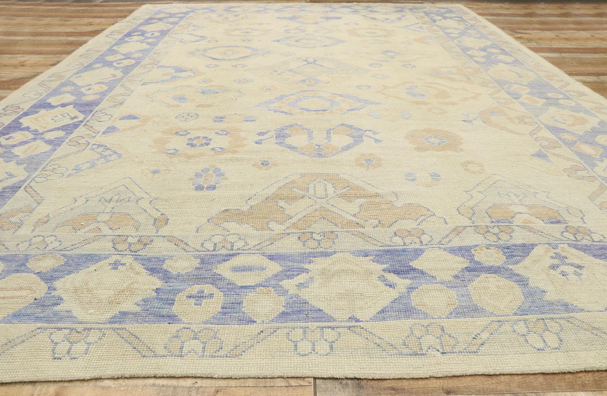 New Contemporary Turkish Oushak Rug with Modern Martha's Vineyard Style For Sale 2