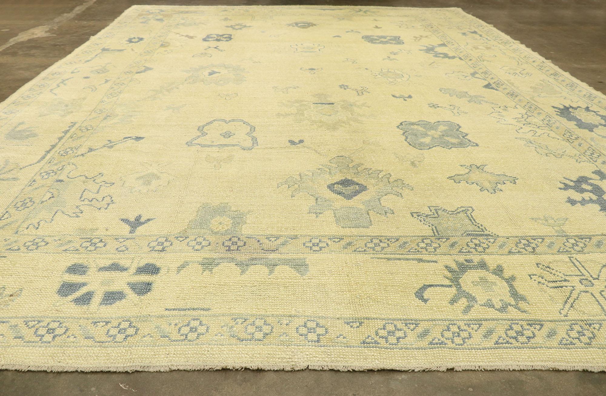 New Contemporary Turkish Oushak Rug with Modern Martha's Vineyard Style For Sale 2