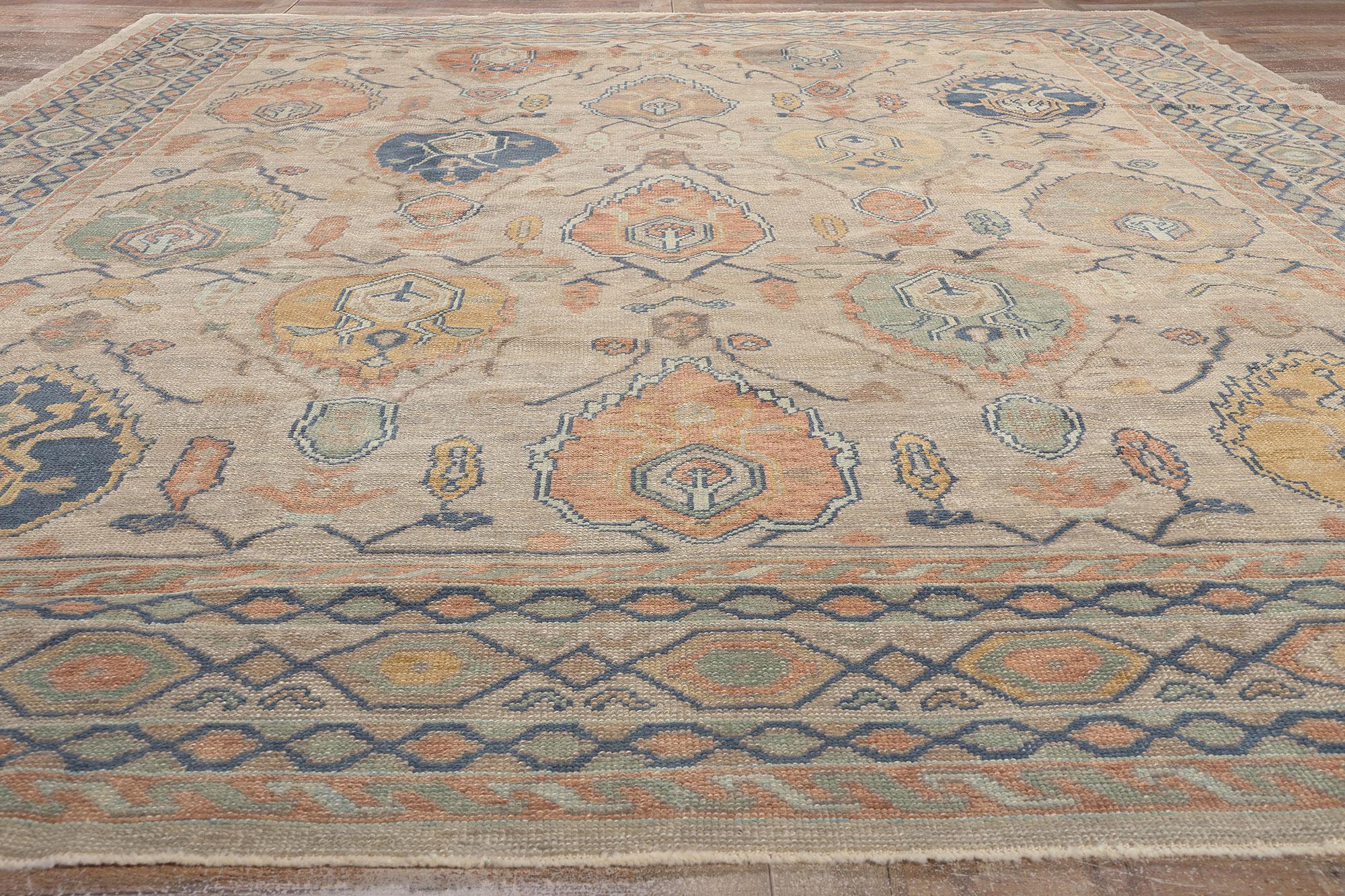 Nuovo tappeto turco Oushak contemporaneo dallo stile moderno, 10'04 x 13'09 in vendita 1