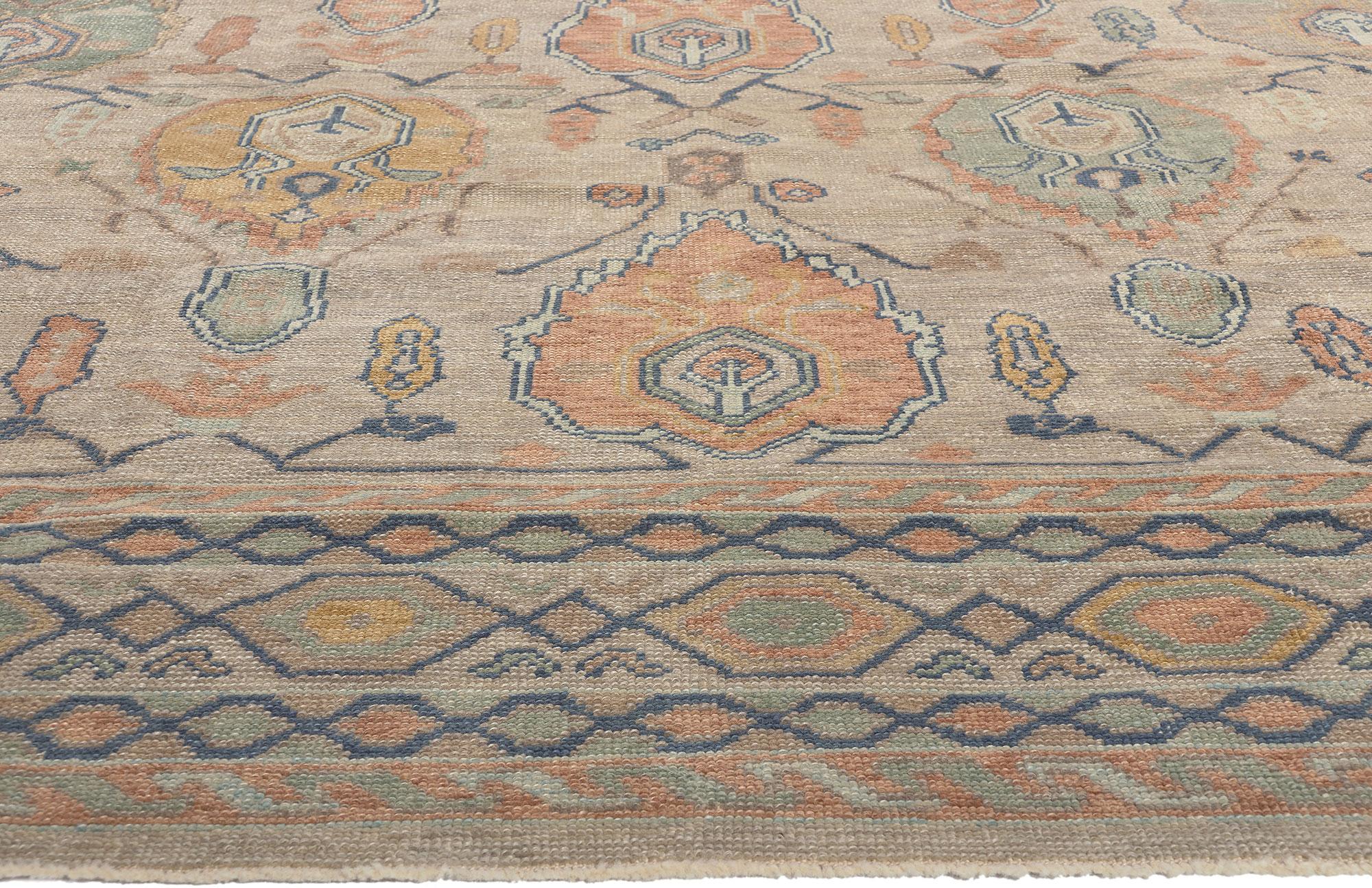 Modern Oushak Turkish Rug, Timeless Sophistication Meets Contemporary Elegance In New Condition For Sale In Dallas, TX