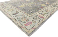 New Contemporary Turkish Oushak Rug with Modern Parisian Style