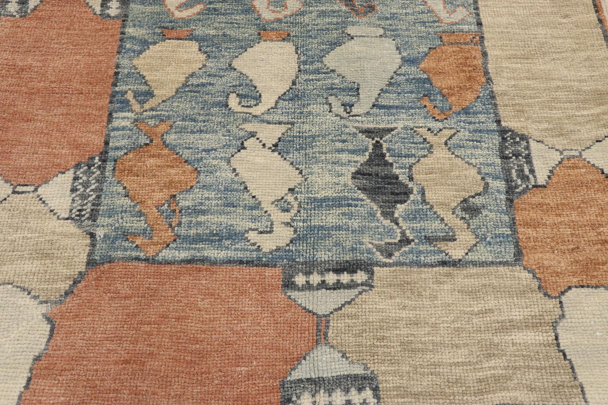 Wool New Contemporary Turkish Oushak Rug with Modern Rustic Italian Style
