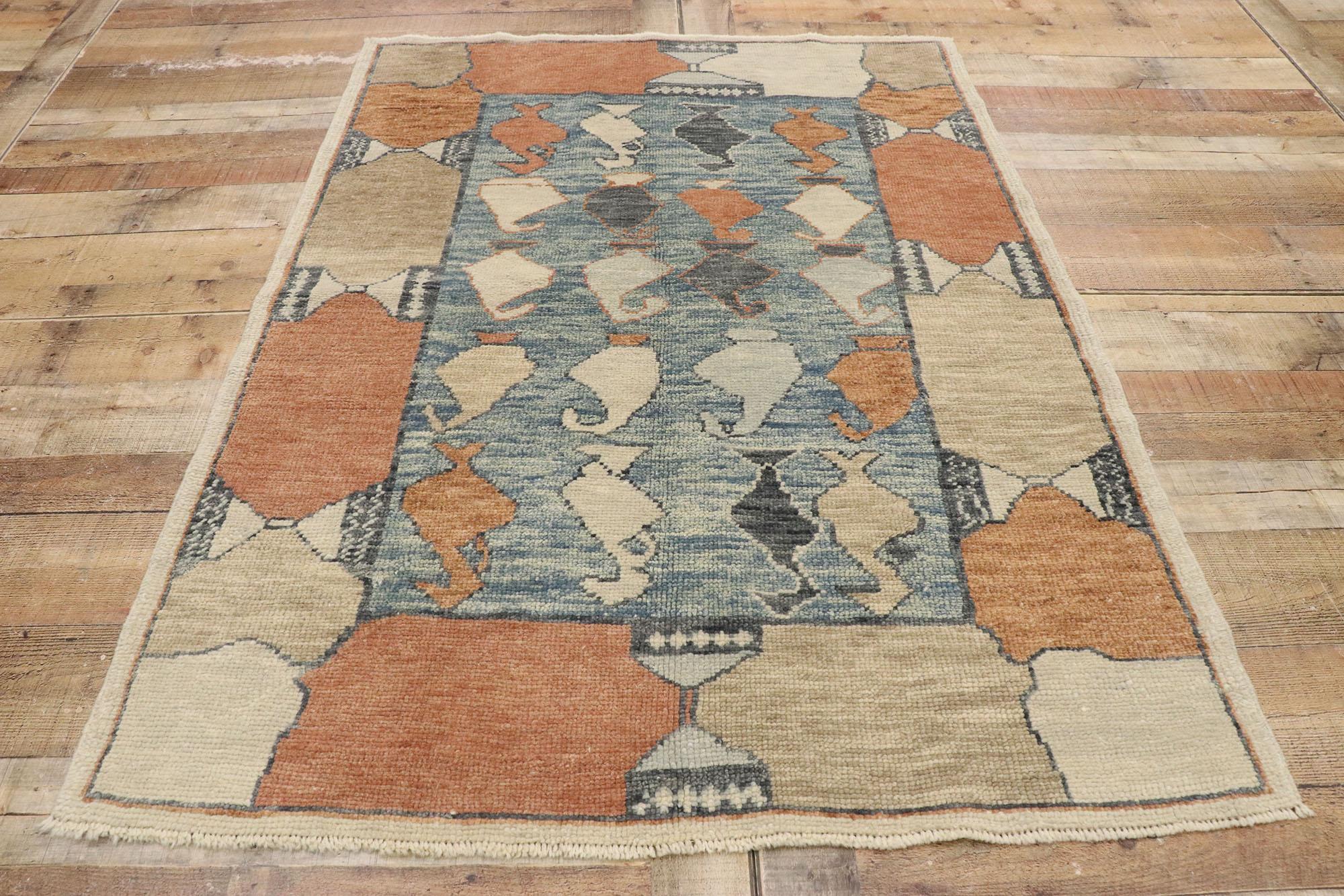New Contemporary Turkish Oushak Rug with Modern Rustic Italian Style 3