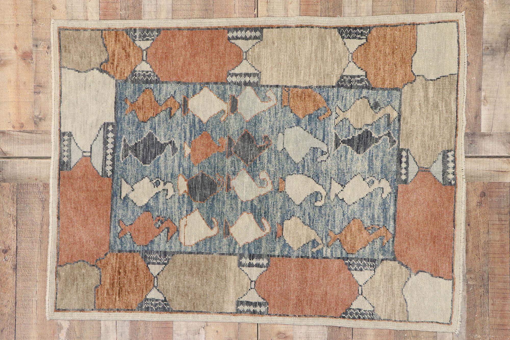 New Contemporary Turkish Oushak Rug with Modern Rustic Italian Style 4