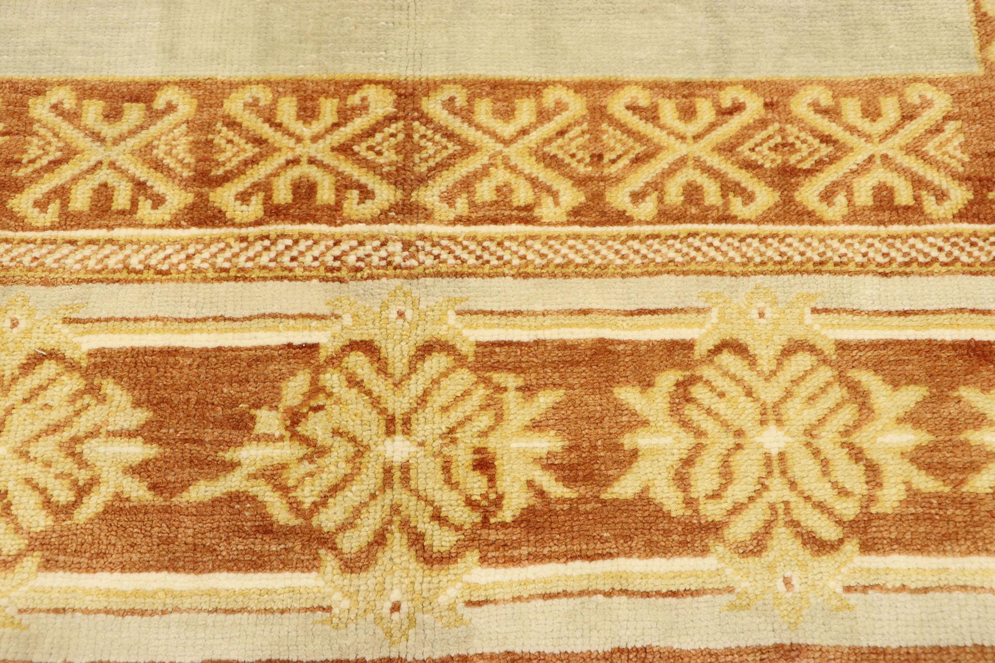 New Contemporary Turkish Oushak Rug with Modern Rustic Mediterranean Style In New Condition For Sale In Dallas, TX