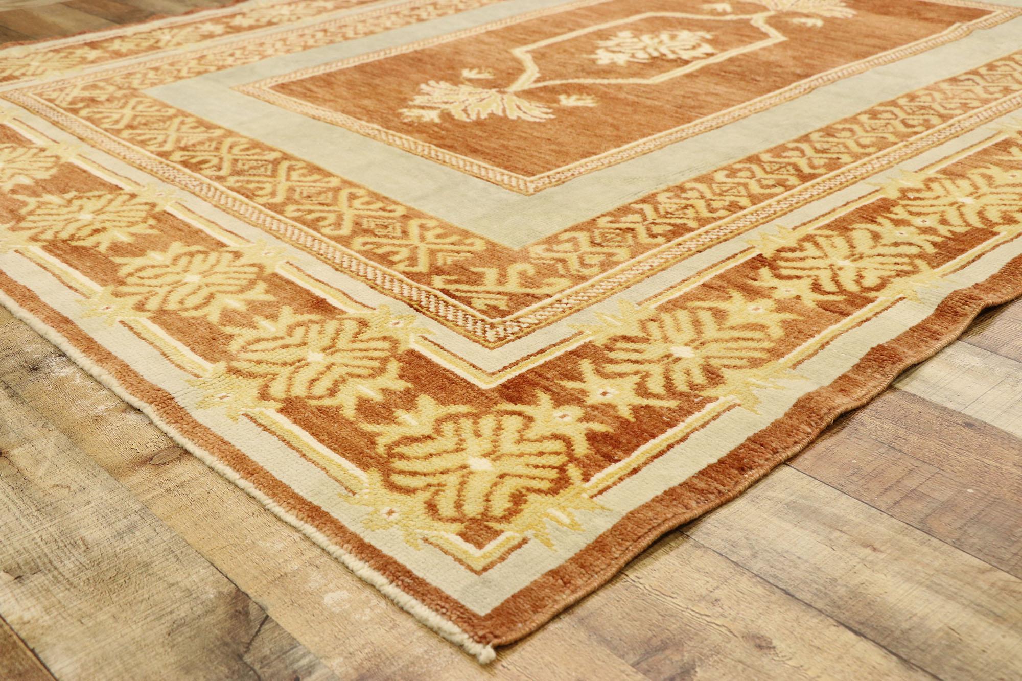 New Contemporary Turkish Oushak Rug with Modern Rustic Mediterranean Style For Sale 1