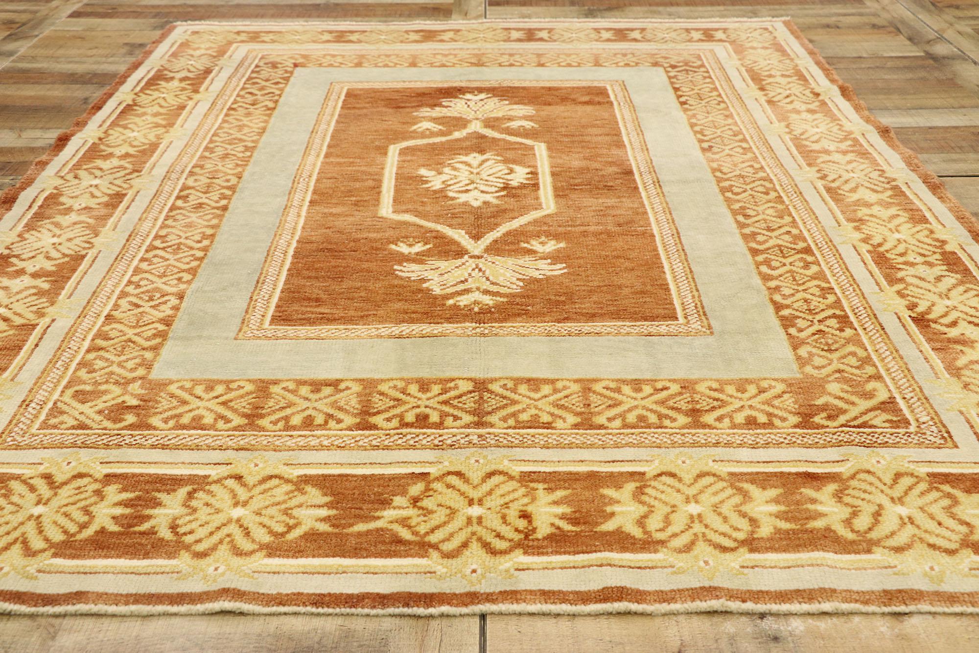 New Contemporary Turkish Oushak Rug with Modern Rustic Mediterranean Style For Sale 2