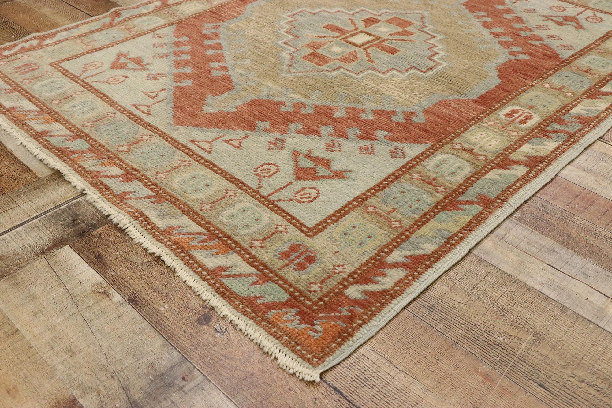 New Contemporary Turkish Oushak Rug with Modern Rustic Tribal Style For Sale 1