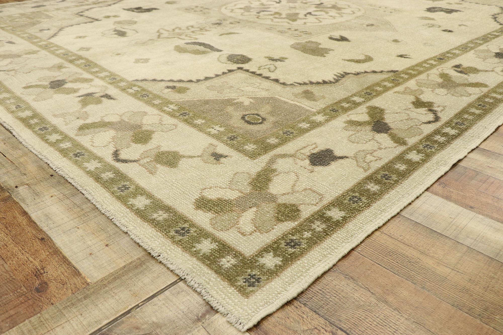 New Contemporary Turkish Oushak Rug with Modern Shaker Style For Sale 1