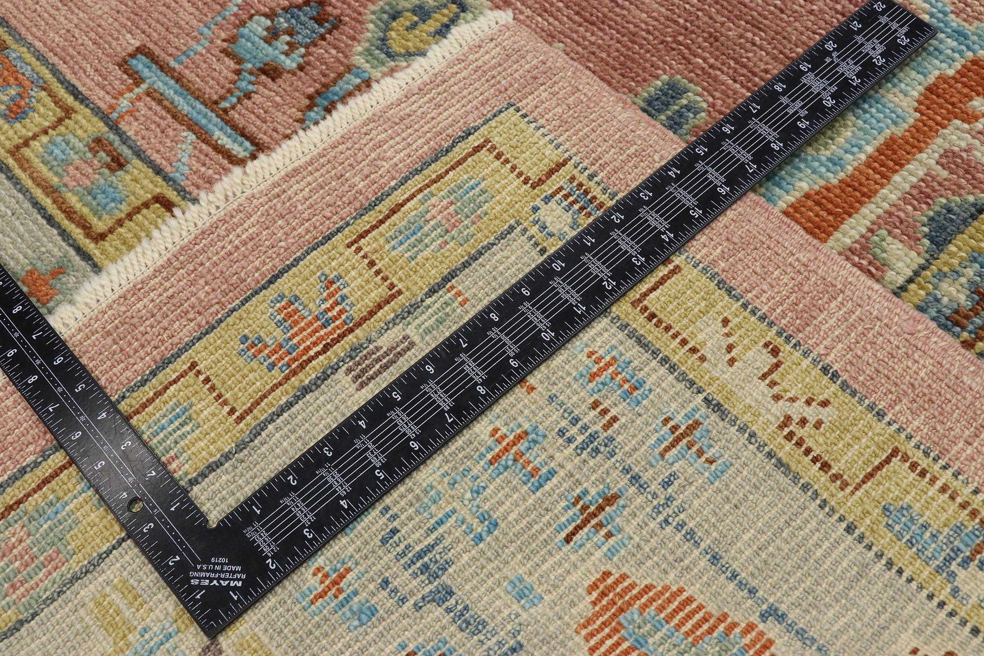 New Contemporary Turkish Oushak Rug with Modern Spanish Colonial Style In New Condition For Sale In Dallas, TX