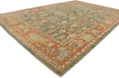 Contemporary Turkish Oushak Rug with Modern Spanish Revival Style