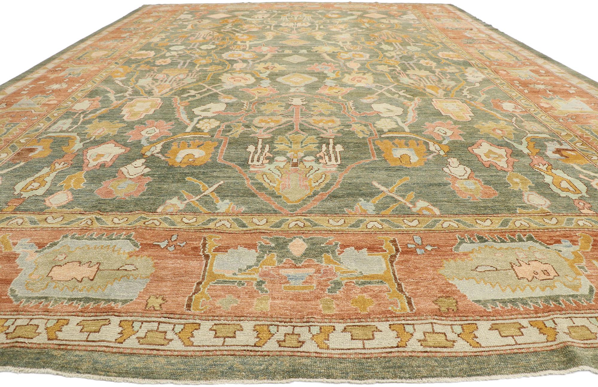 Hand-Knotted New Contemporary Turkish Oushak Rug,  16'08 x 24'03