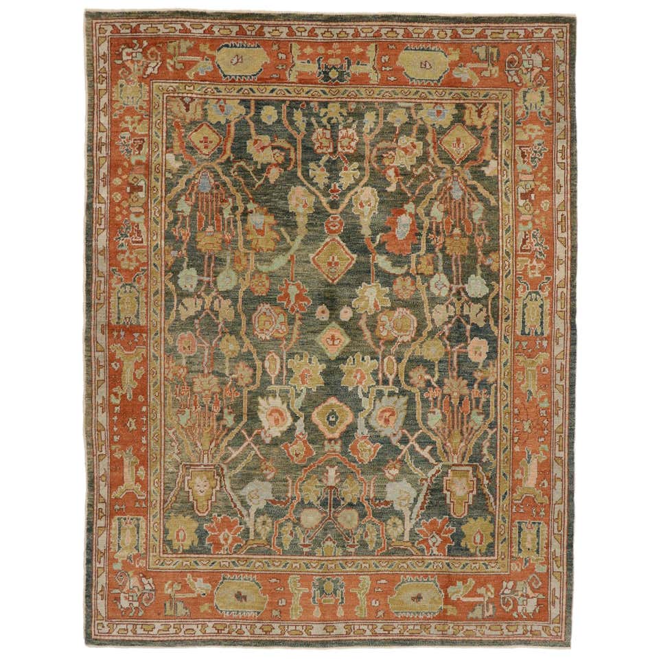 New Contemporary Turkish Oushak Rug with Modern Spanish Revival Style ...