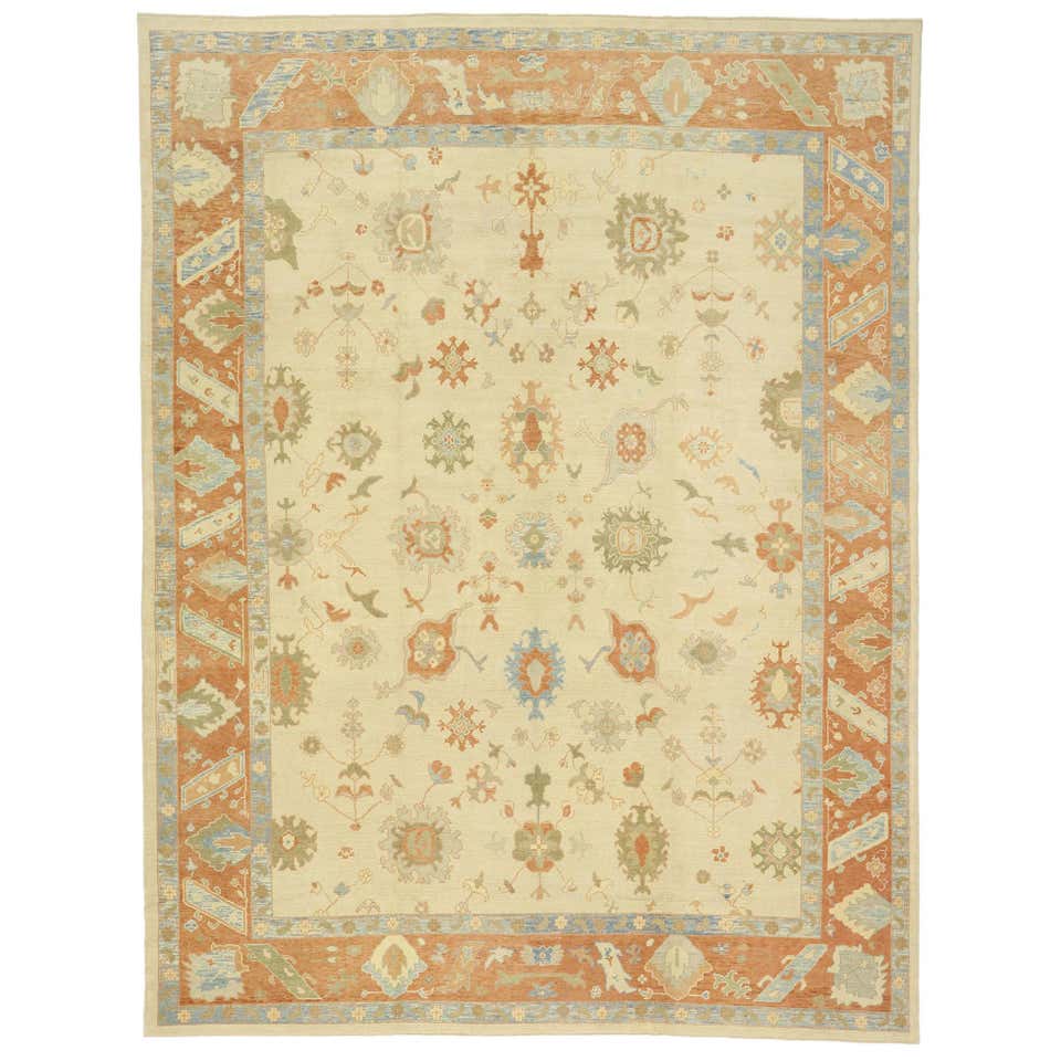 New Contemporary Turkish Oushak Rug with Modern Spanish Revival Style ...
