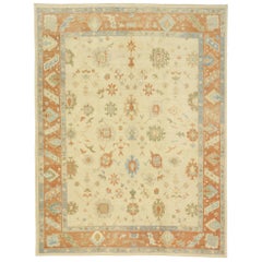 New Contemporary Turkish Oushak Rug with Modern Spanish Revival Style