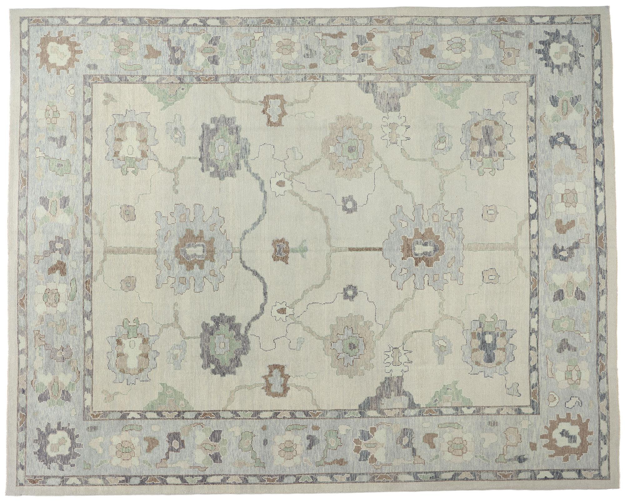 Neuer zeitgenössischer türkischer Oushak-Teppich mit modernem Stil, 12'06 x 15'08 im Angebot 3