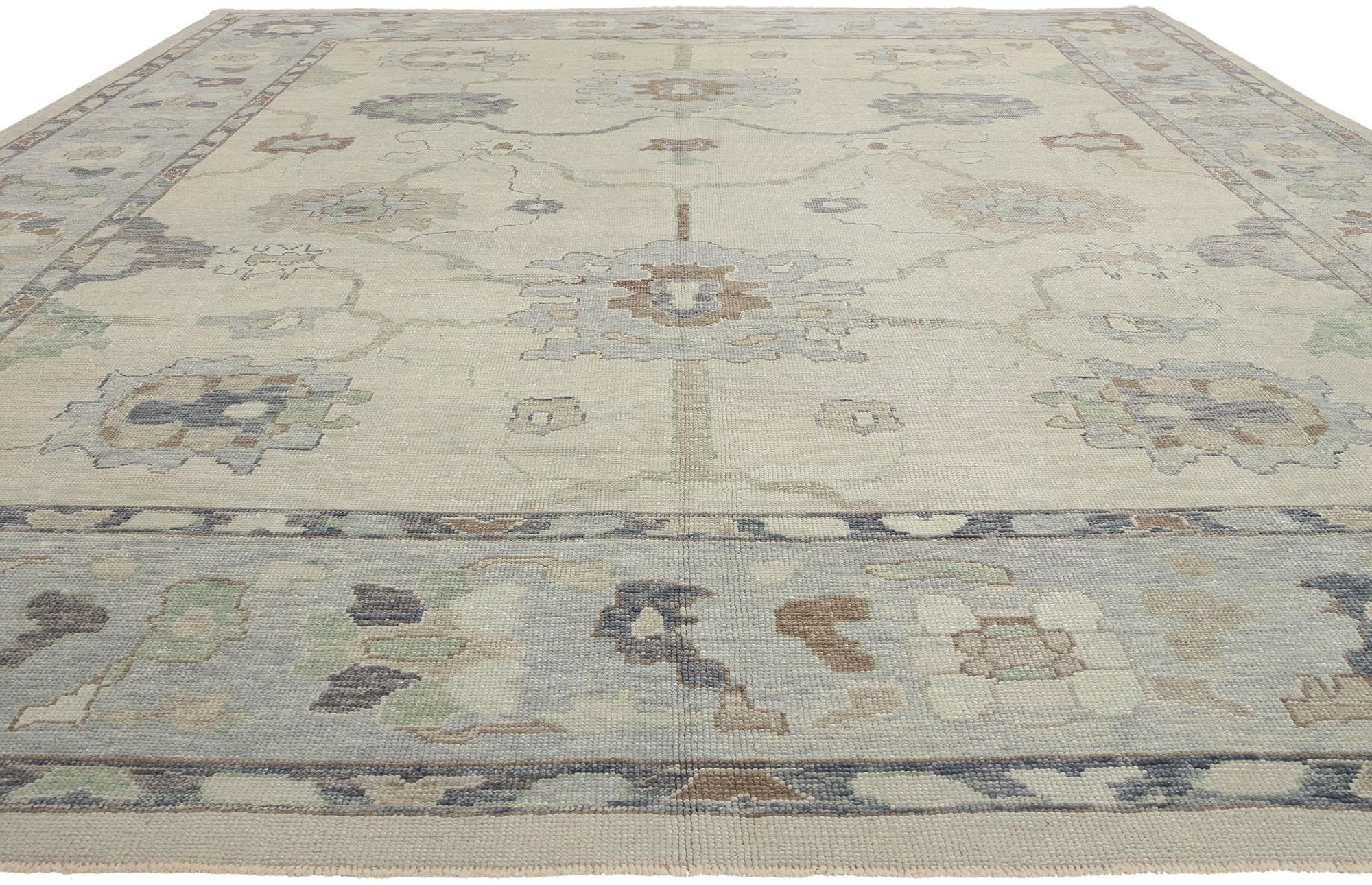 Neuer zeitgenössischer türkischer Oushak-Teppich mit modernem Stil, 12'06 x 15'08 (Türkisch) im Angebot