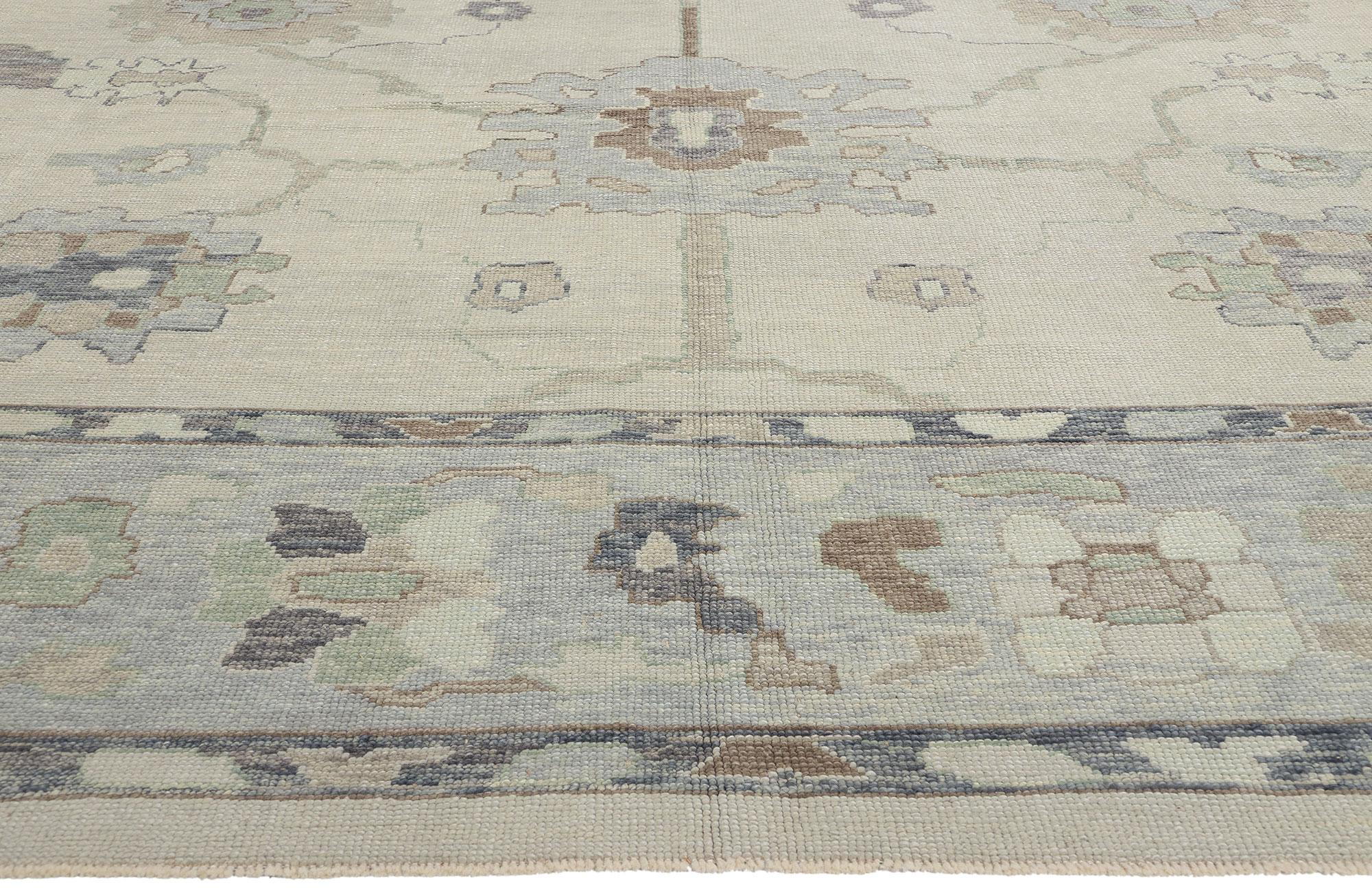 Neuer zeitgenössischer türkischer Oushak-Teppich mit modernem Stil, 12'06 x 15'08 (Handgeknüpft) im Angebot