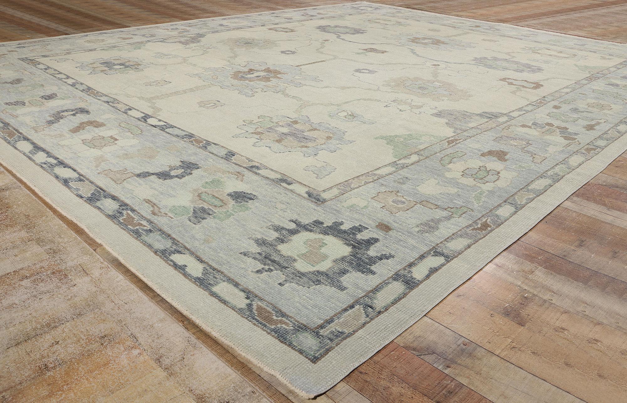 Neuer zeitgenössischer türkischer Oushak-Teppich mit modernem Stil, 12'06 x 15'08 (Wolle) im Angebot