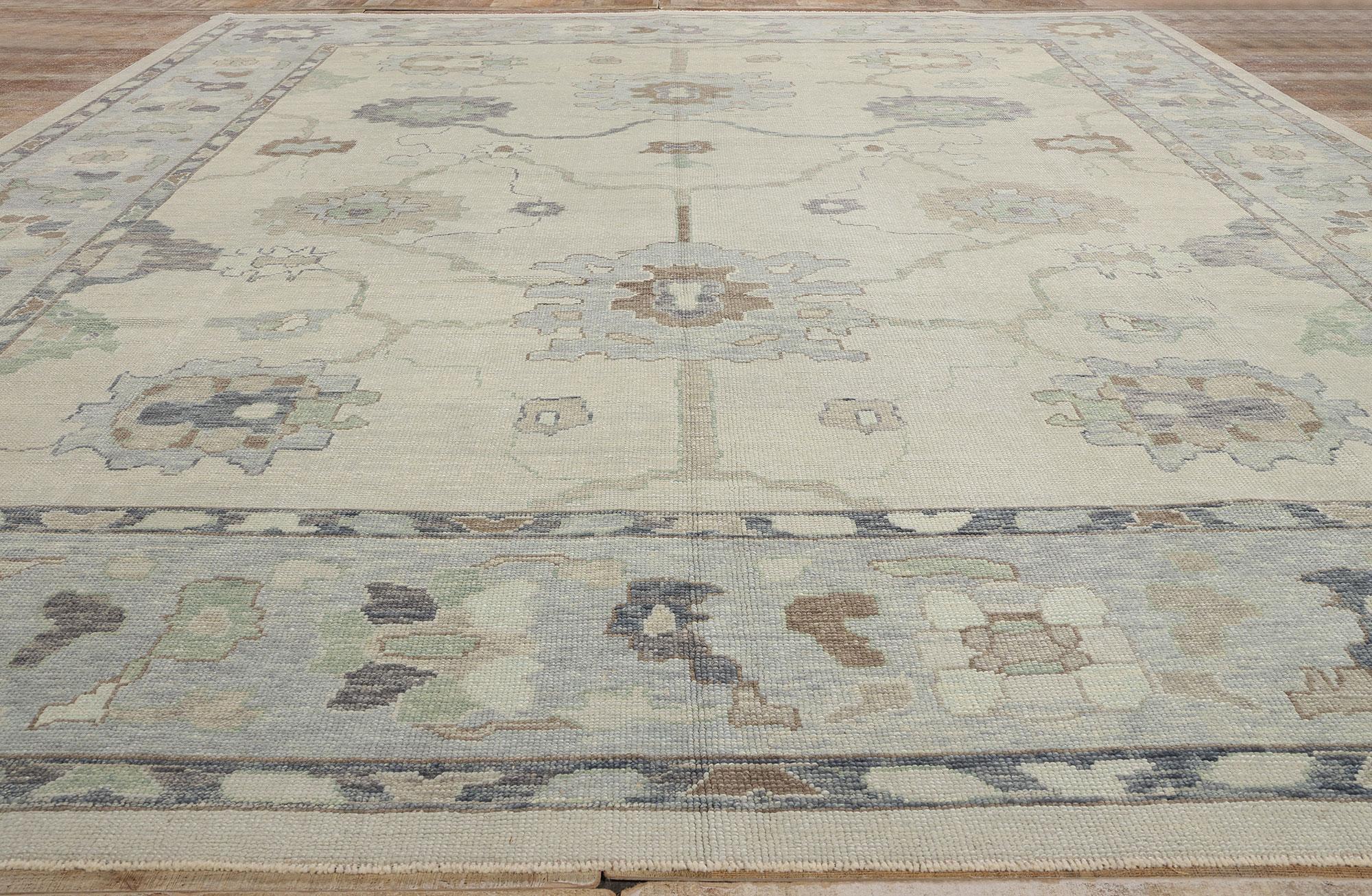 Neuer zeitgenössischer türkischer Oushak-Teppich mit modernem Stil, 12'06 x 15'08 im Angebot 1