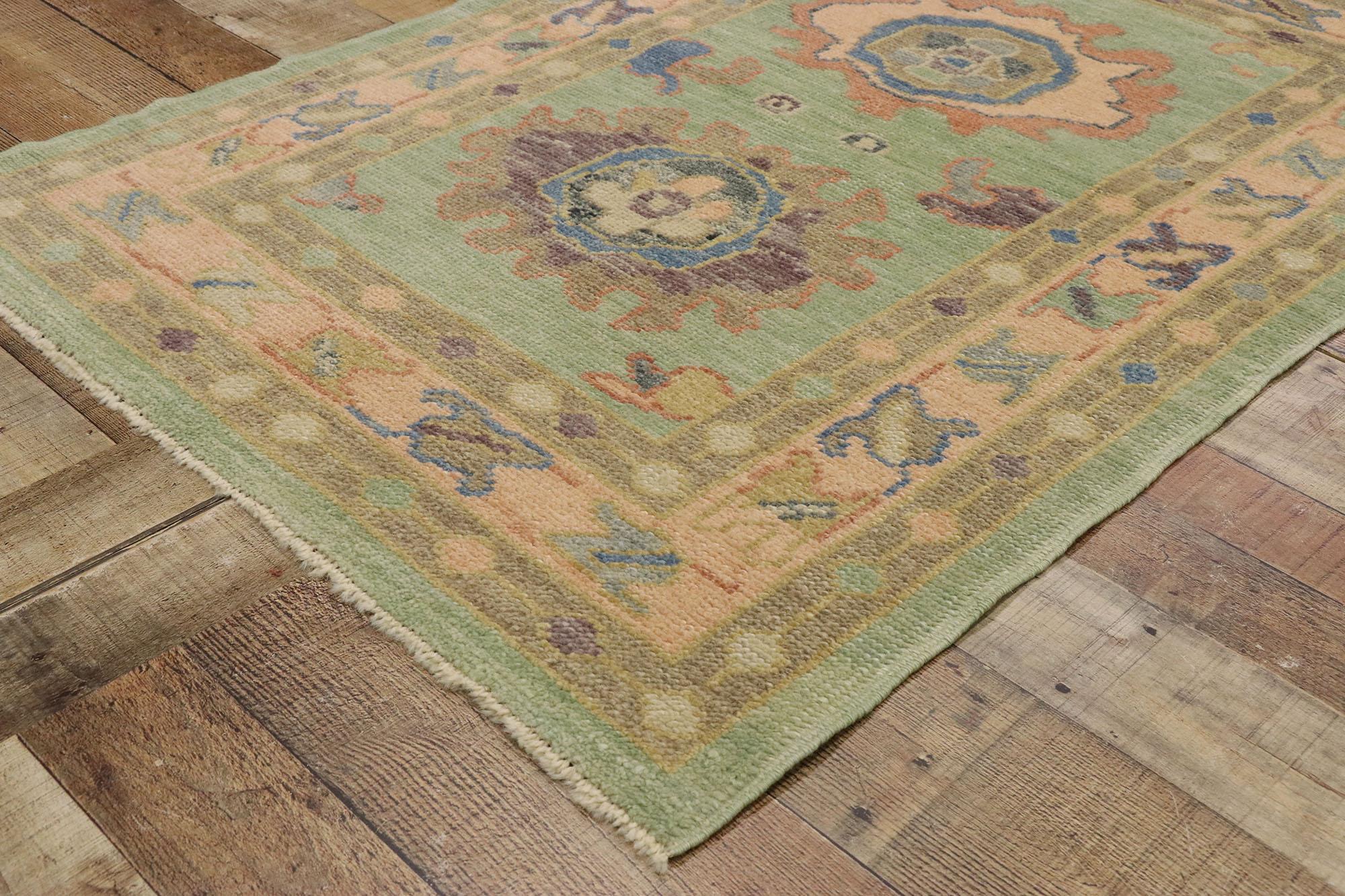 New Contemporary Turkish Oushak Rug with Modern Style and Pastel Colors 2