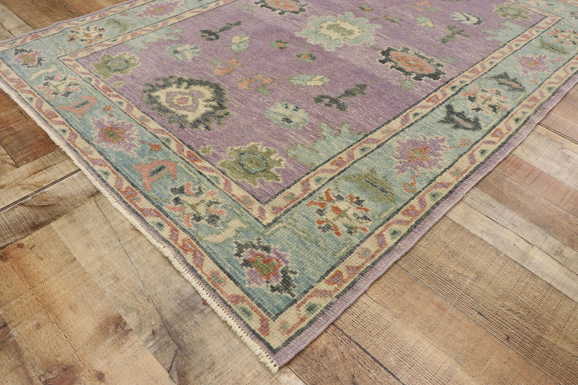 Contemporary Turkish Oushak Rug with Modern Style and Pastel Colors For Sale 2