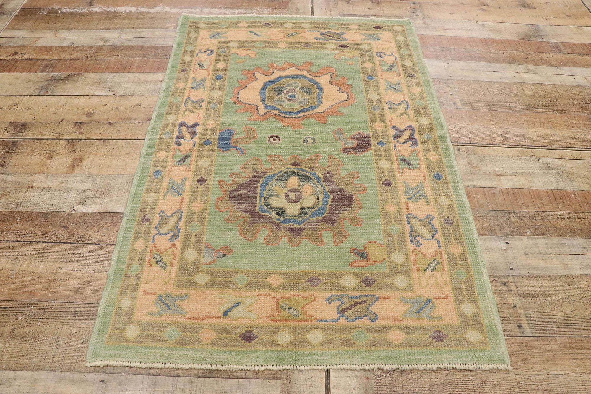 New Contemporary Turkish Oushak Rug with Modern Style and Pastel Colors 3