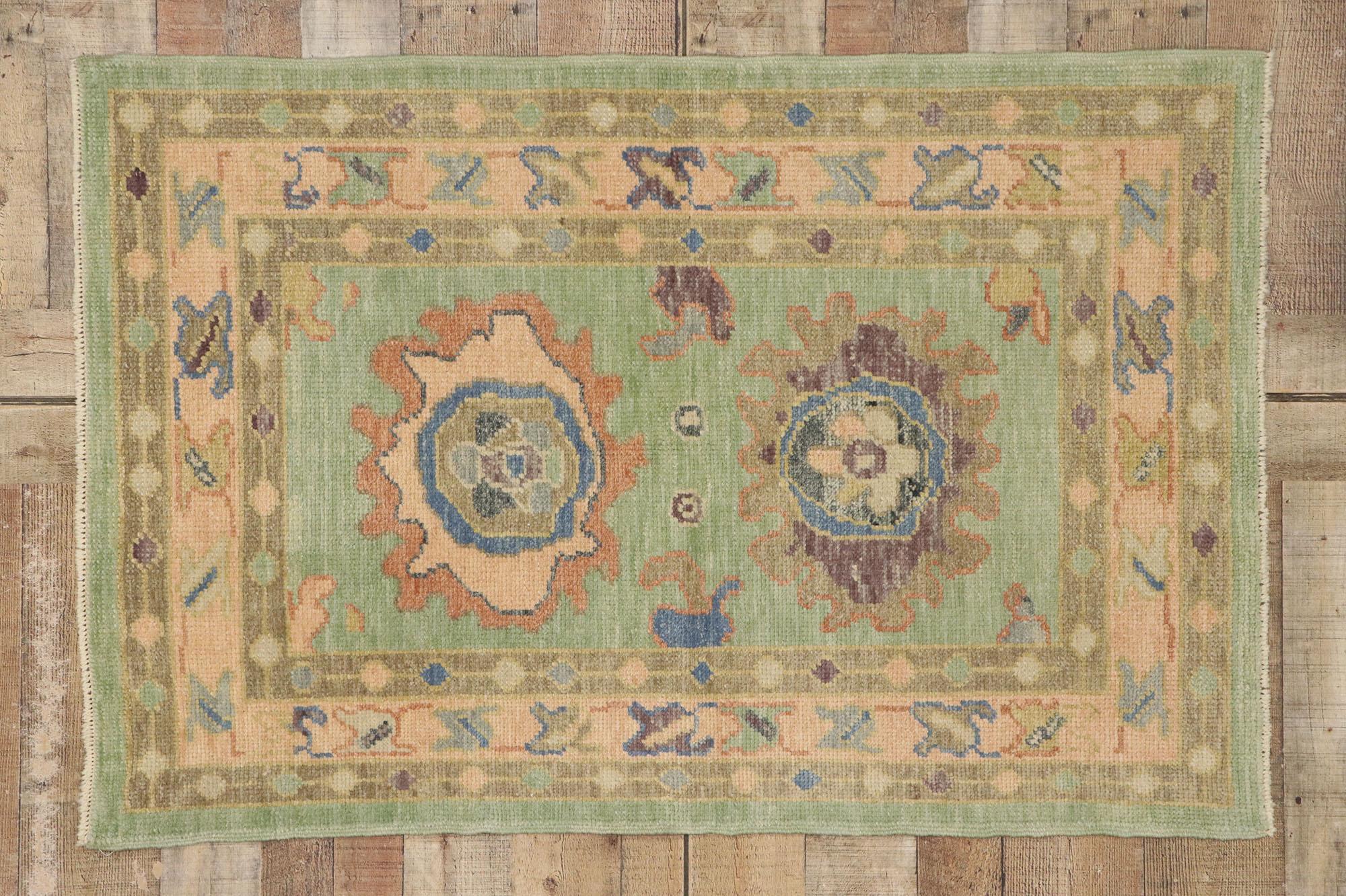 New Contemporary Turkish Oushak Rug with Modern Style and Pastel Colors 4