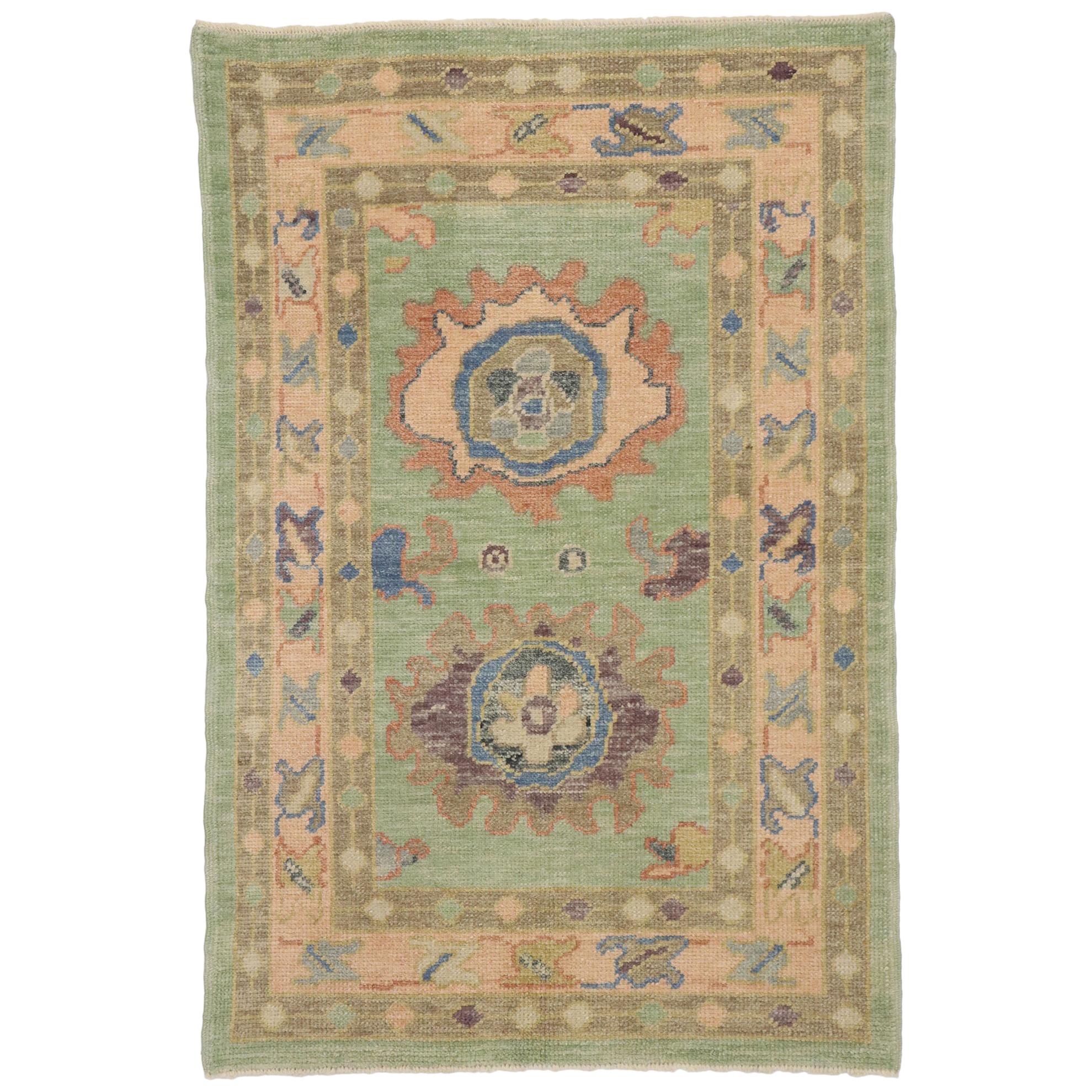 New Contemporary Turkish Oushak Rug with Modern Style and Pastel Colors