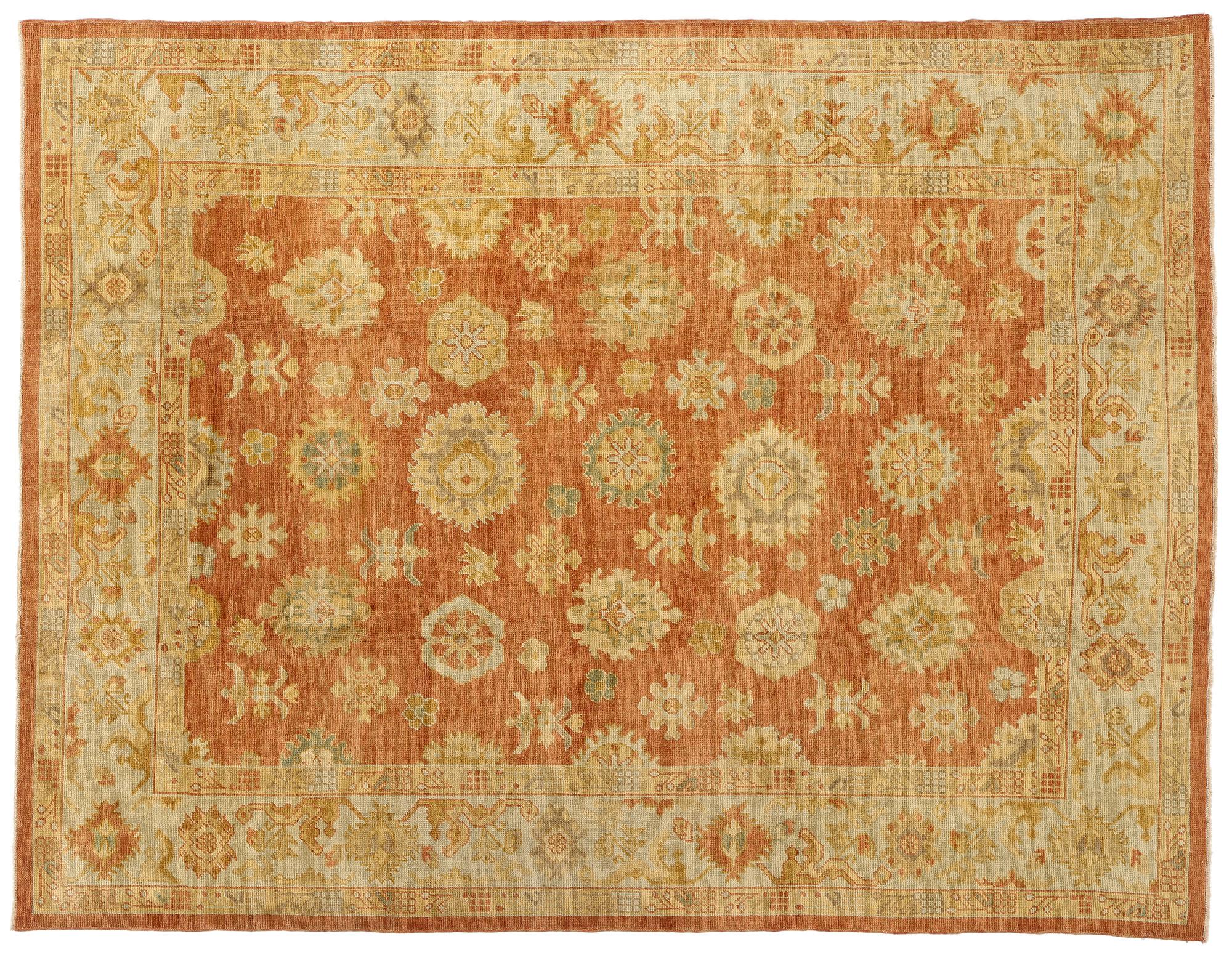 Neuer zeitgenössischer türkischer Oushak-Teppich im modernen Stil im Angebot 3