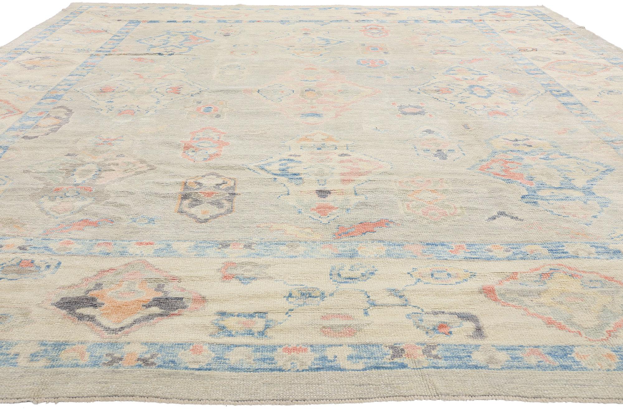 Noué à la main Nouveau tapis Oushak turc contemporain de style Modernity en vente