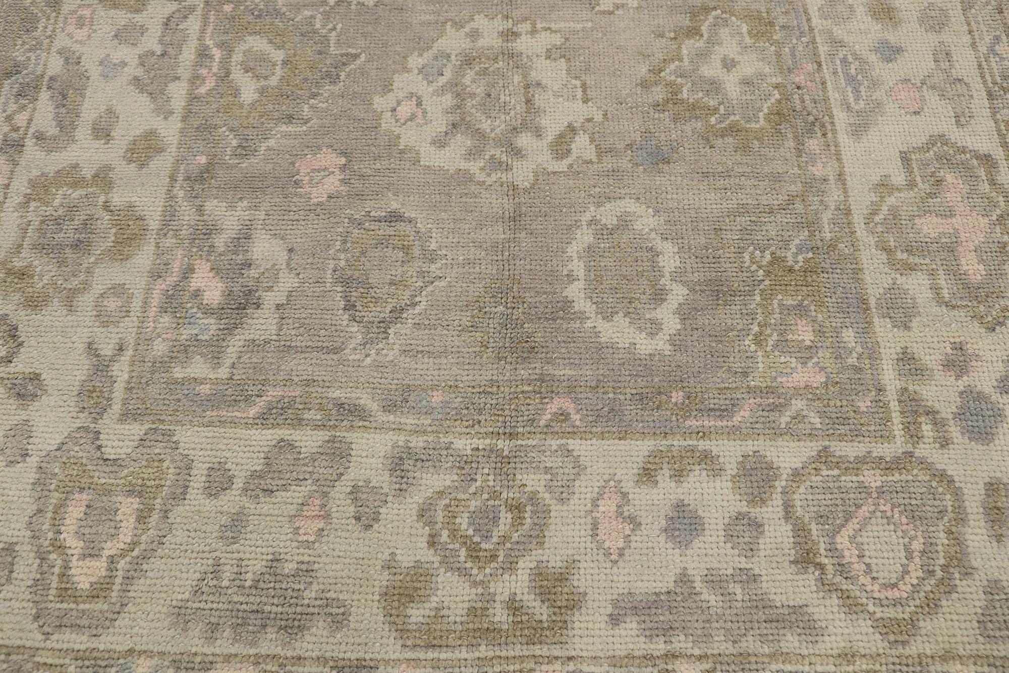 New Contemporary Turkish Oushak Rug with Modern Style In New Condition For Sale In Dallas, TX