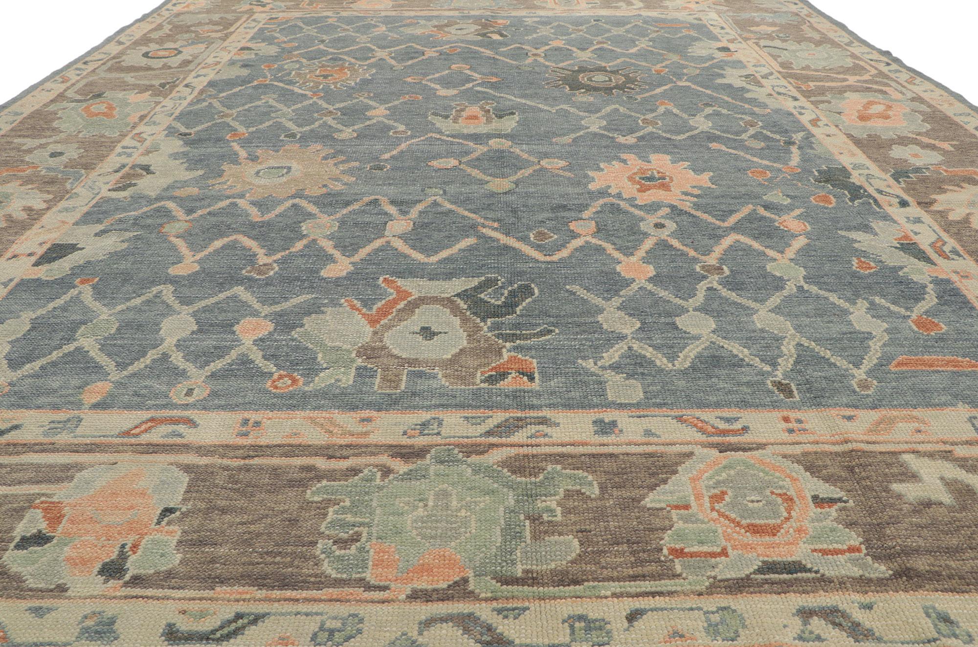 Alfombra turca moderna Oushak, la elegancia contemporánea se une al chic global Anudado a mano