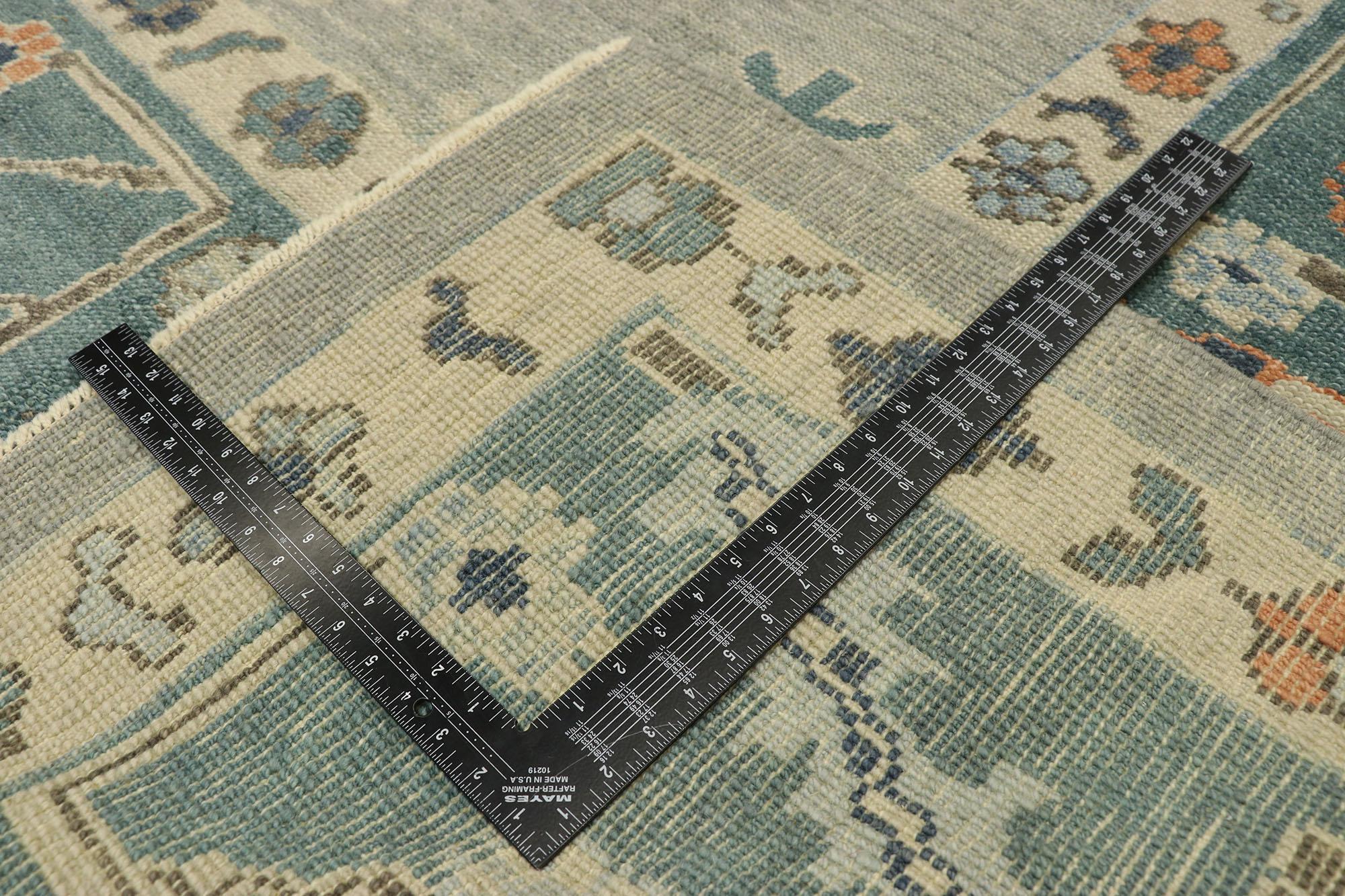 Wool New Contemporary Turkish Oushak Rug with Modern Style For Sale