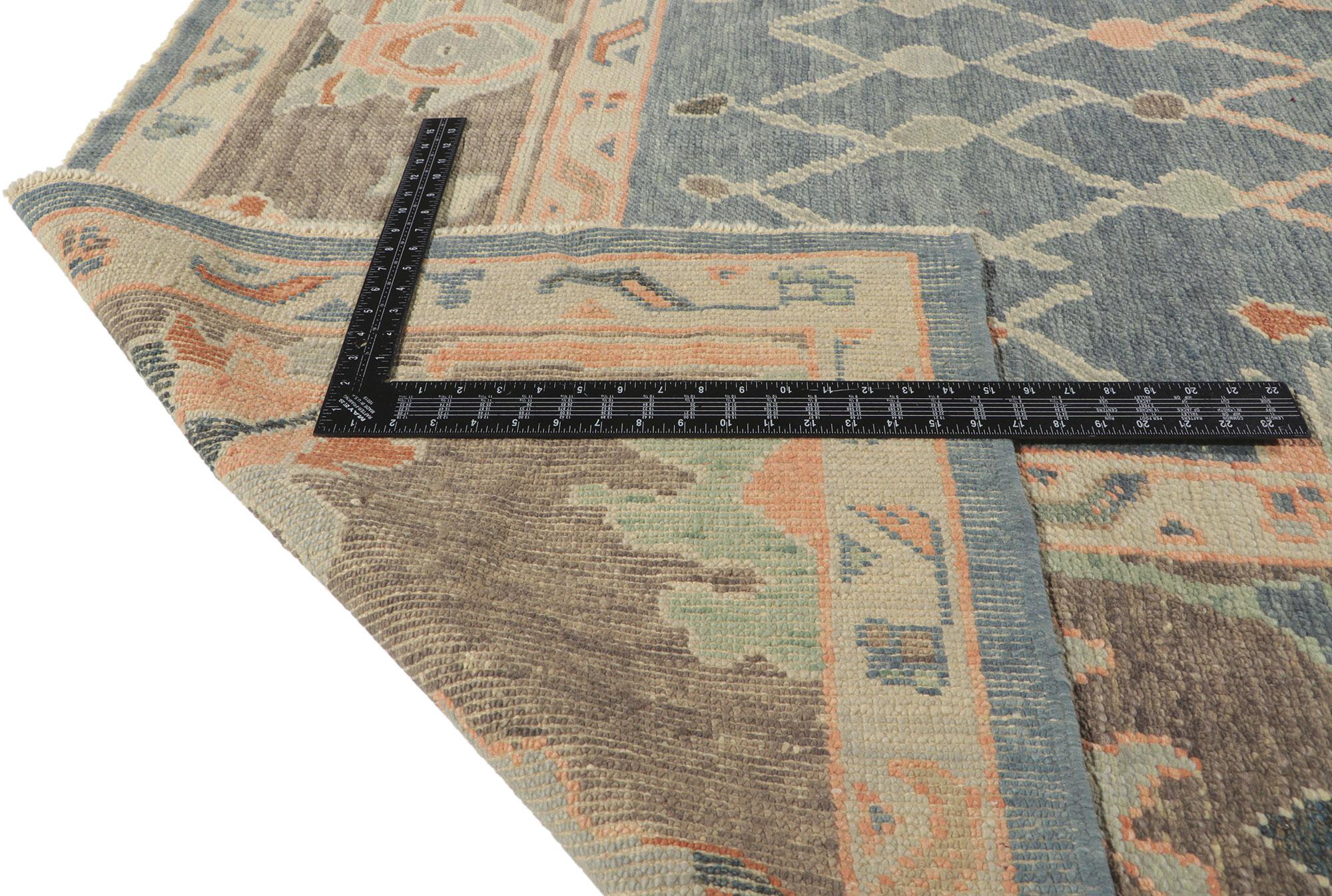 Alfombra turca moderna Oushak, la elegancia contemporánea se une al chic global en Nuevo Estado en Dallas, TX