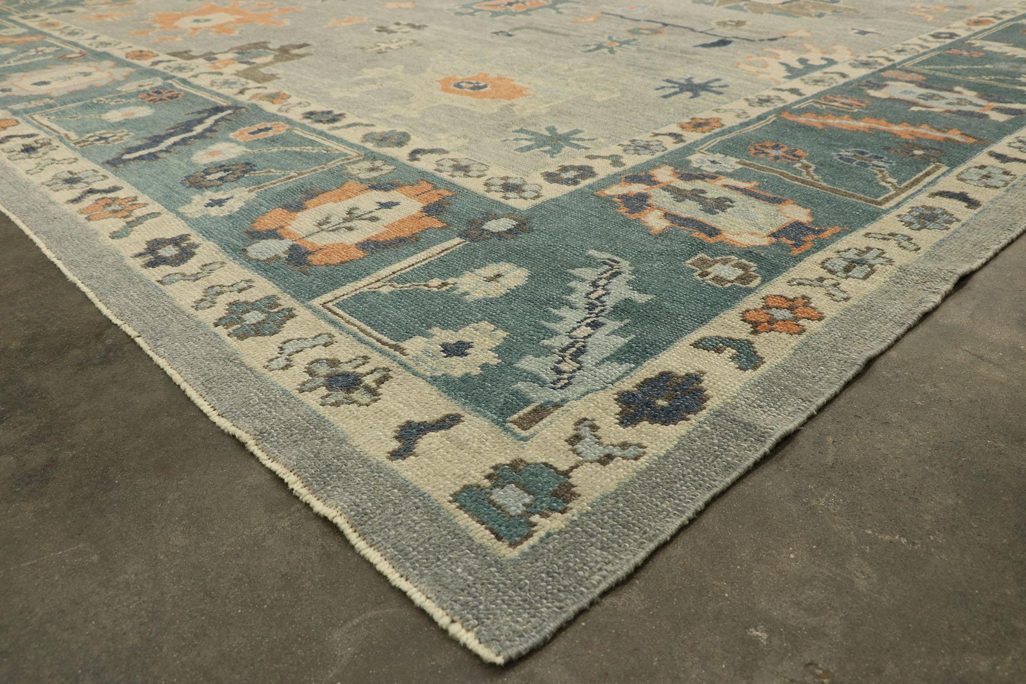 New Contemporary Turkish Oushak Rug with Modern Style For Sale 1