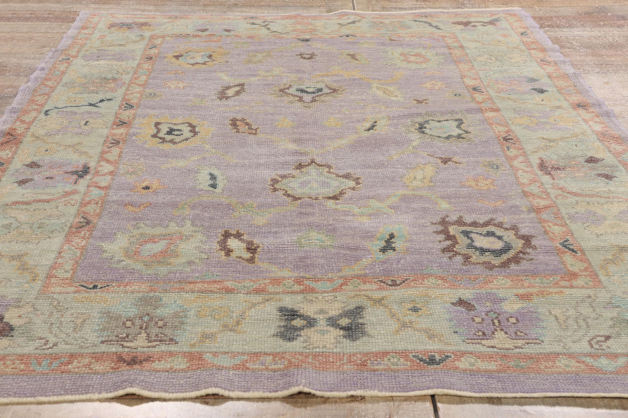 New Contemporary Turkish Oushak Rug with Modern Style For Sale 1