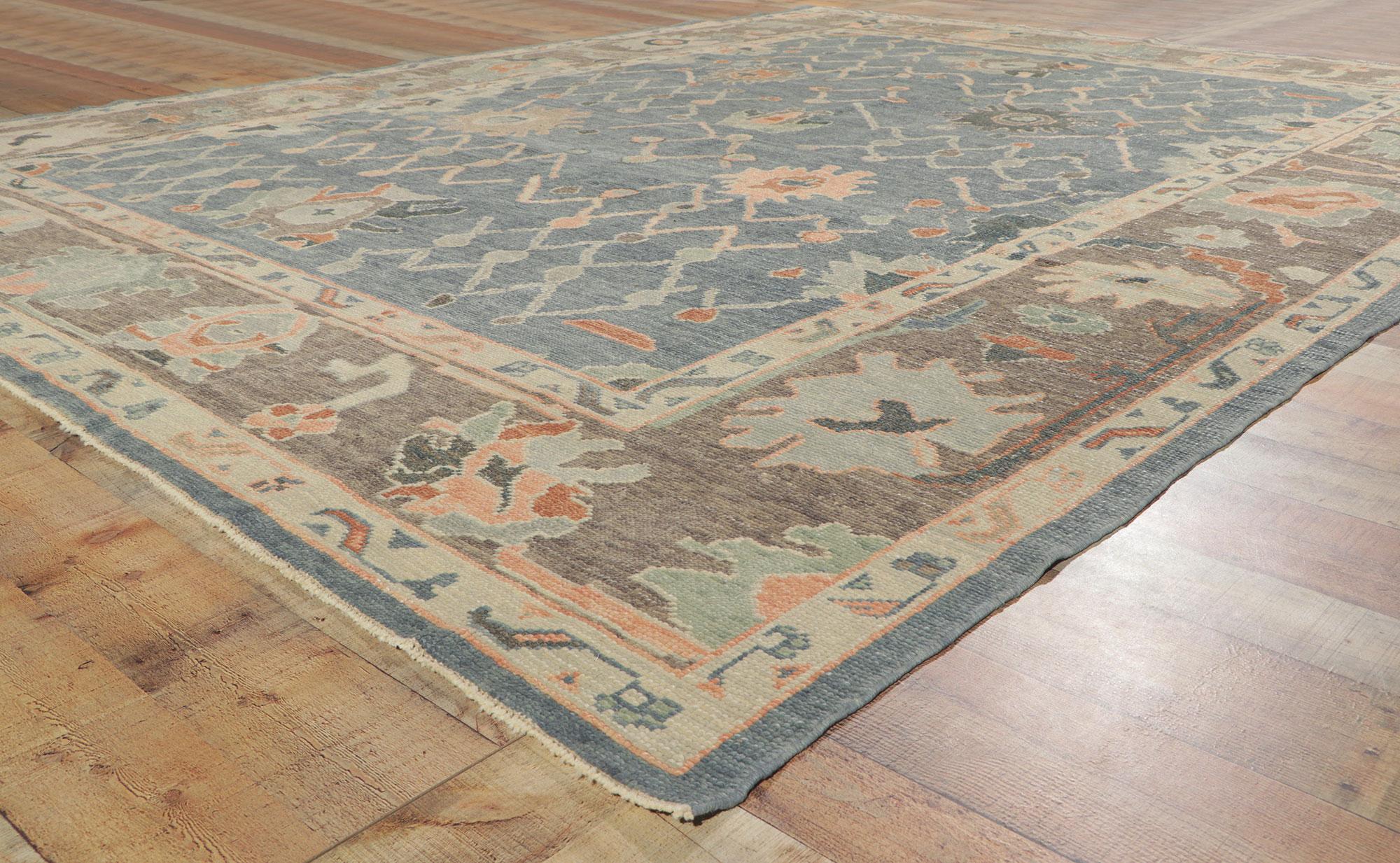 Alfombra turca moderna Oushak, la elegancia contemporánea se une al chic global Siglo XXI y contemporáneo
