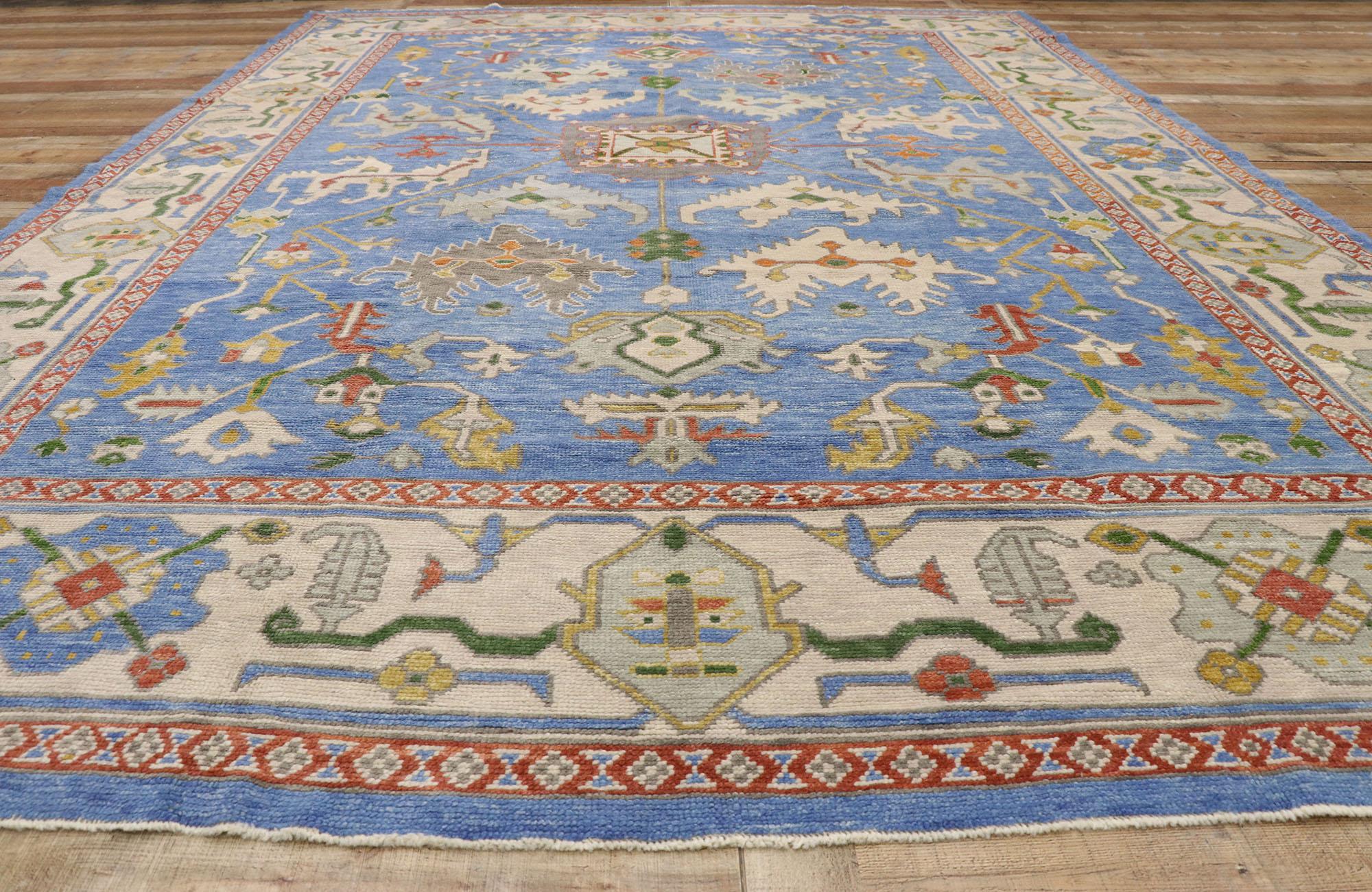 New Contemporary Turkish Oushak Rug with Modern Style 2