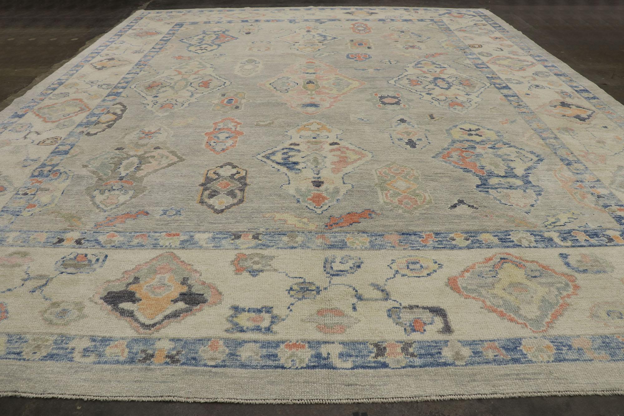 New Contemporary Turkish Oushak Rug with Modern Style For Sale 2