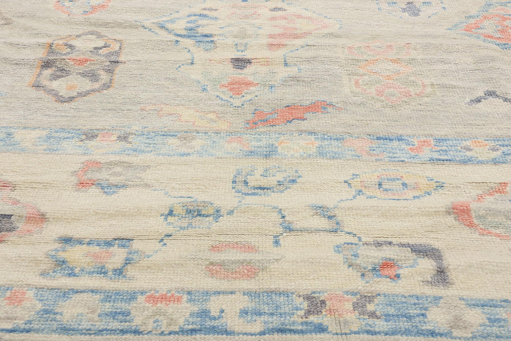 Laine Nouveau tapis Oushak turc contemporain de style Modernity en vente