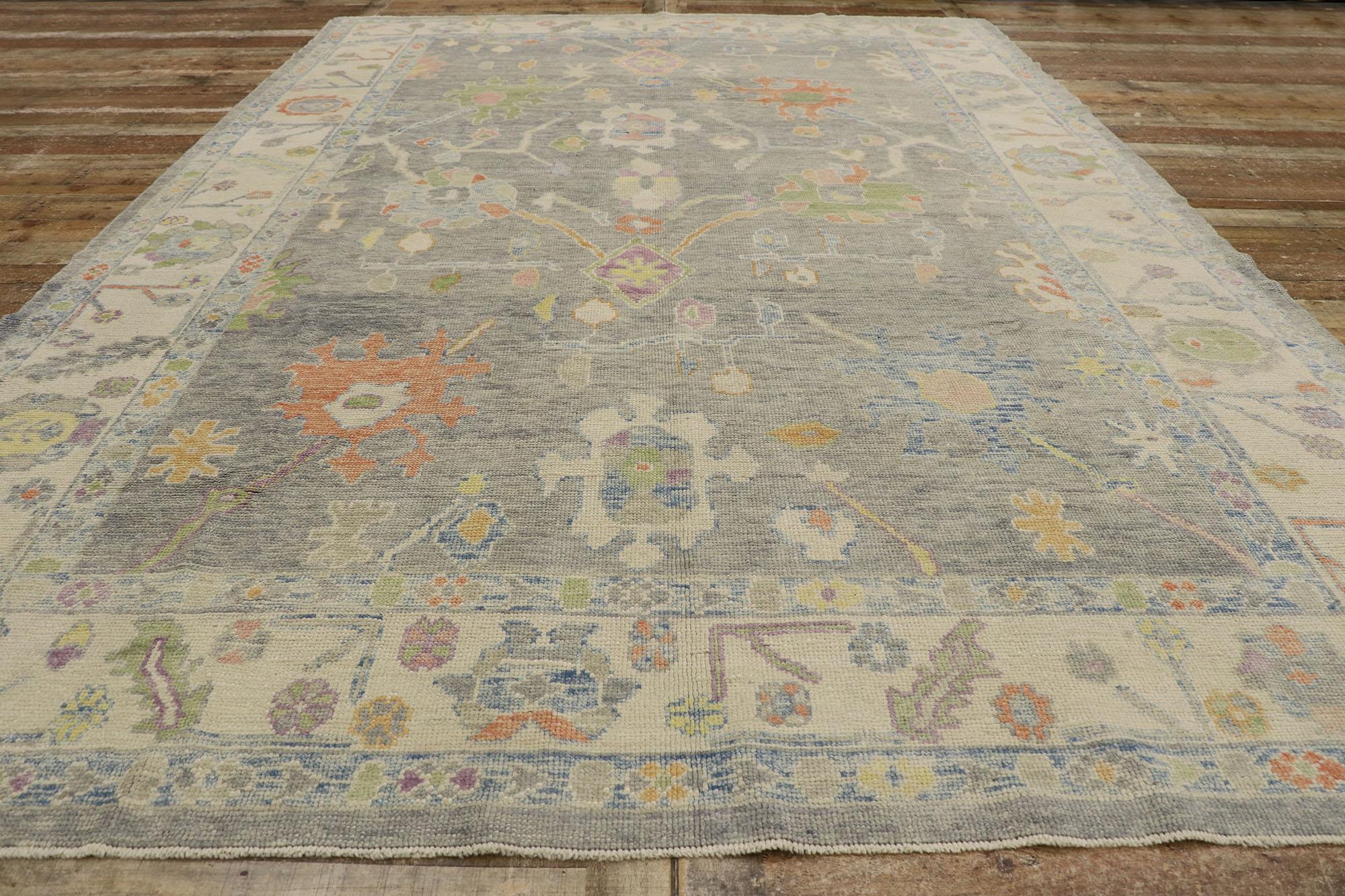New Contemporary Turkish Oushak Rug with Modern Style For Sale 2