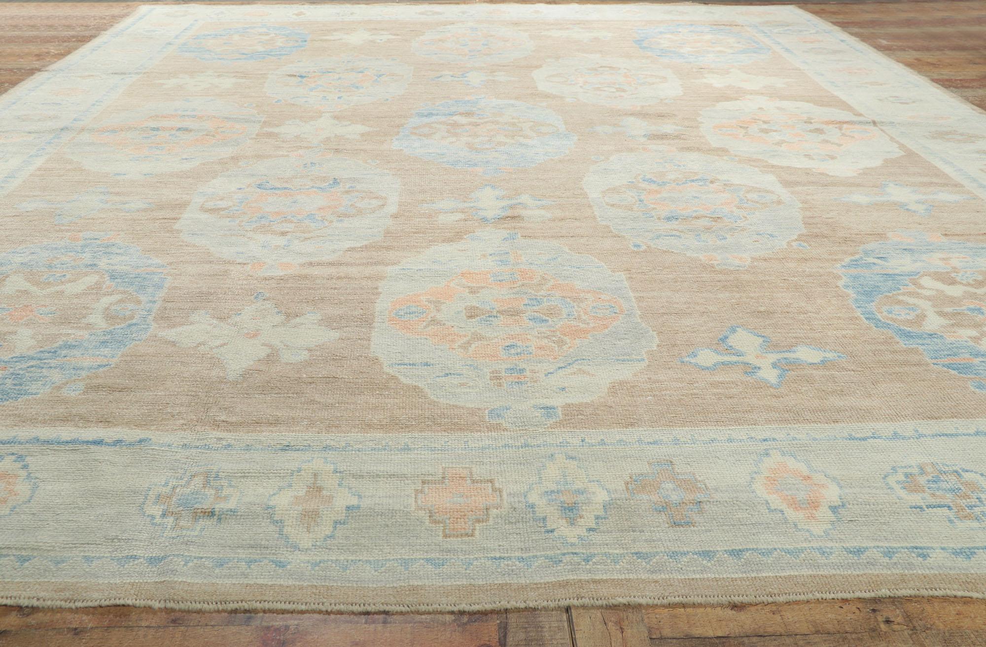 New Contemporary Turkish Oushak Rug with Modern Style For Sale 2