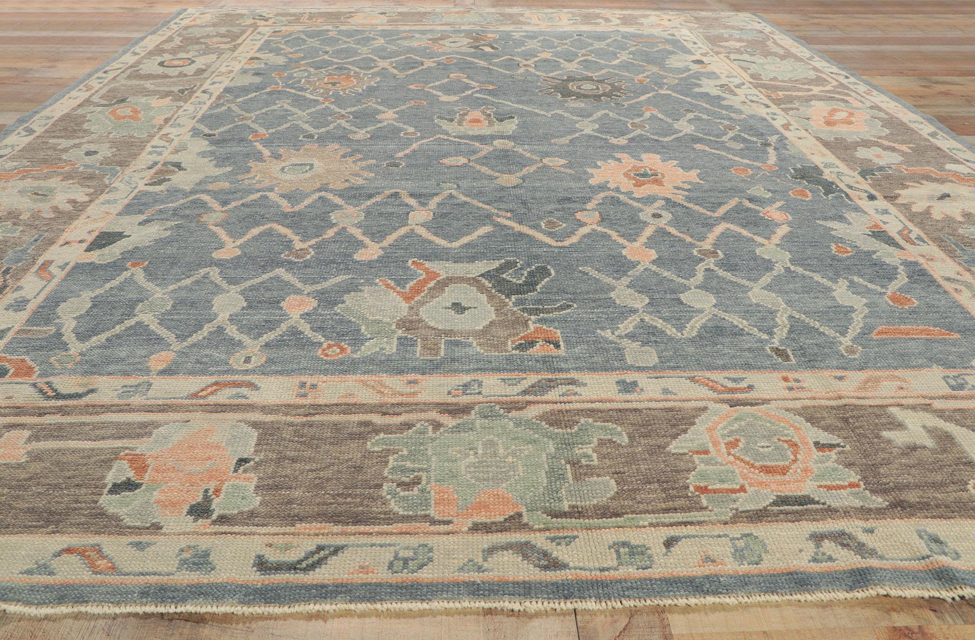Modern Oushak Turkish Rug, Contemporary Elegance Meets Global Chic For Sale 2