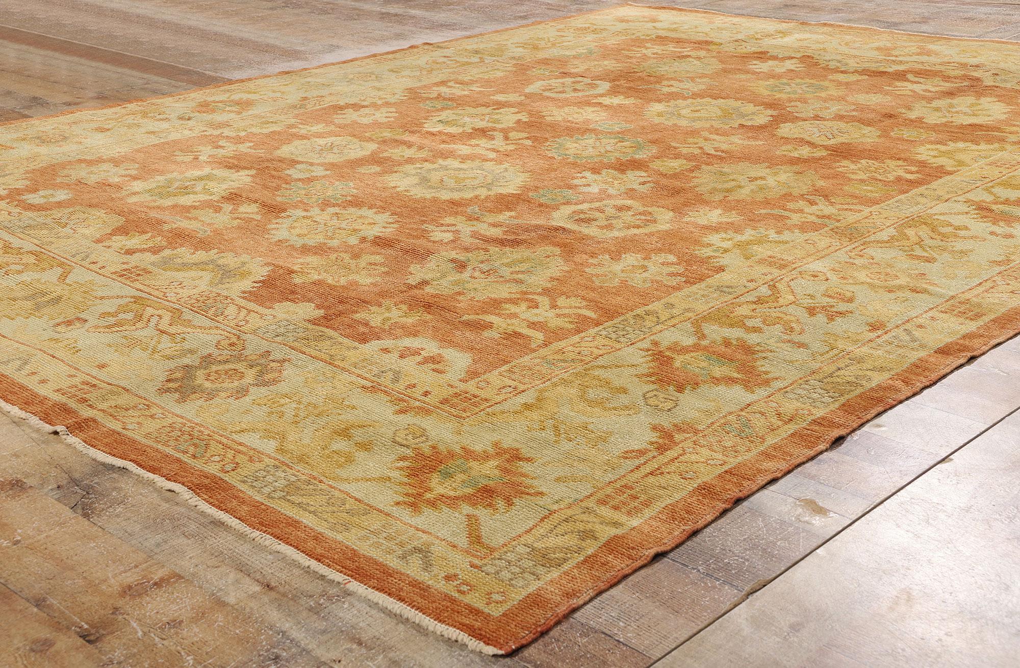 Neuer zeitgenössischer türkischer Oushak-Teppich im modernen Stil (Wolle) im Angebot