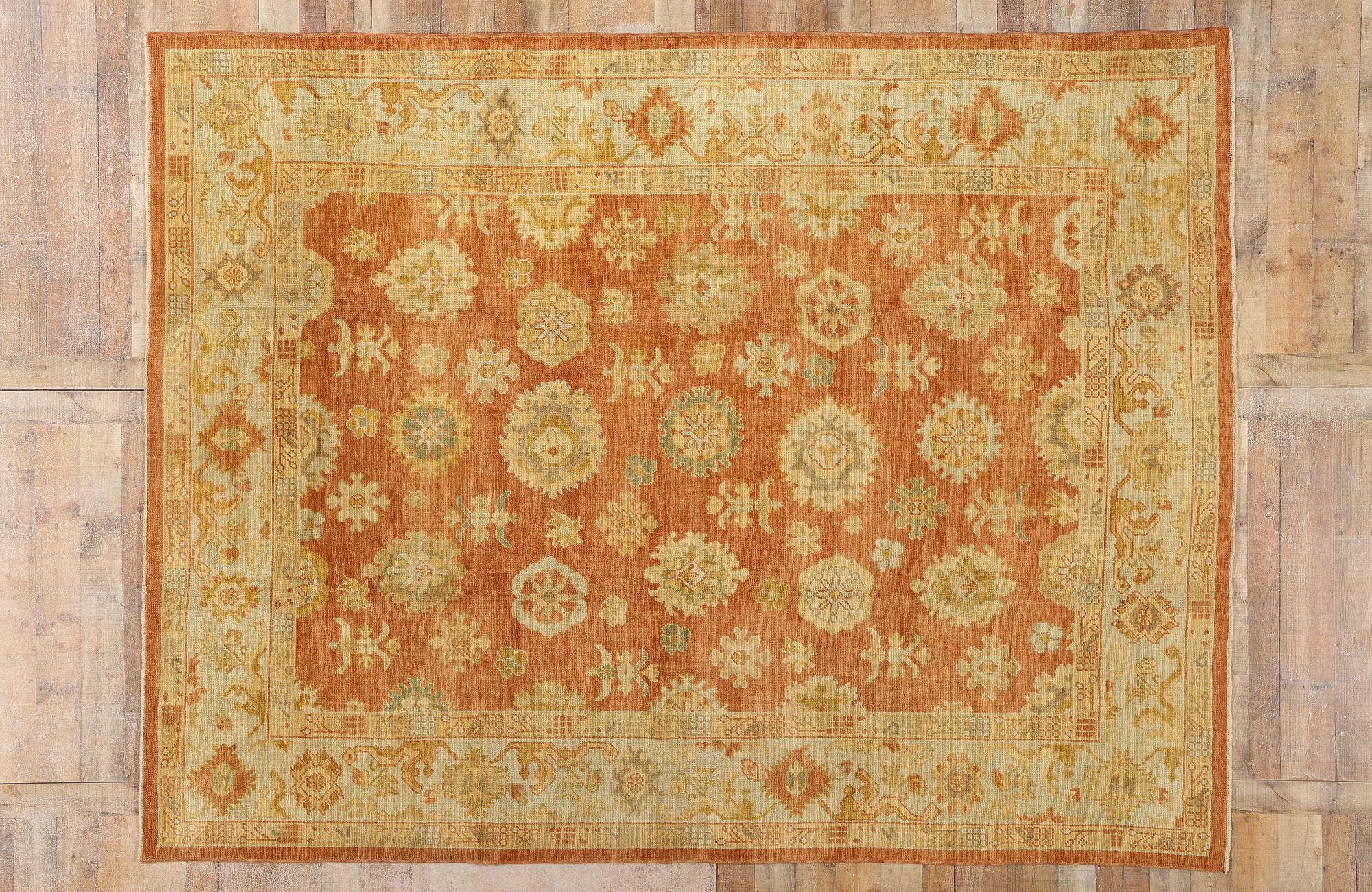 Neuer zeitgenössischer türkischer Oushak-Teppich im modernen Stil im Angebot 2