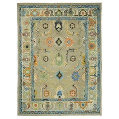 New Colorful Contemporary Turkish Oushak Rug