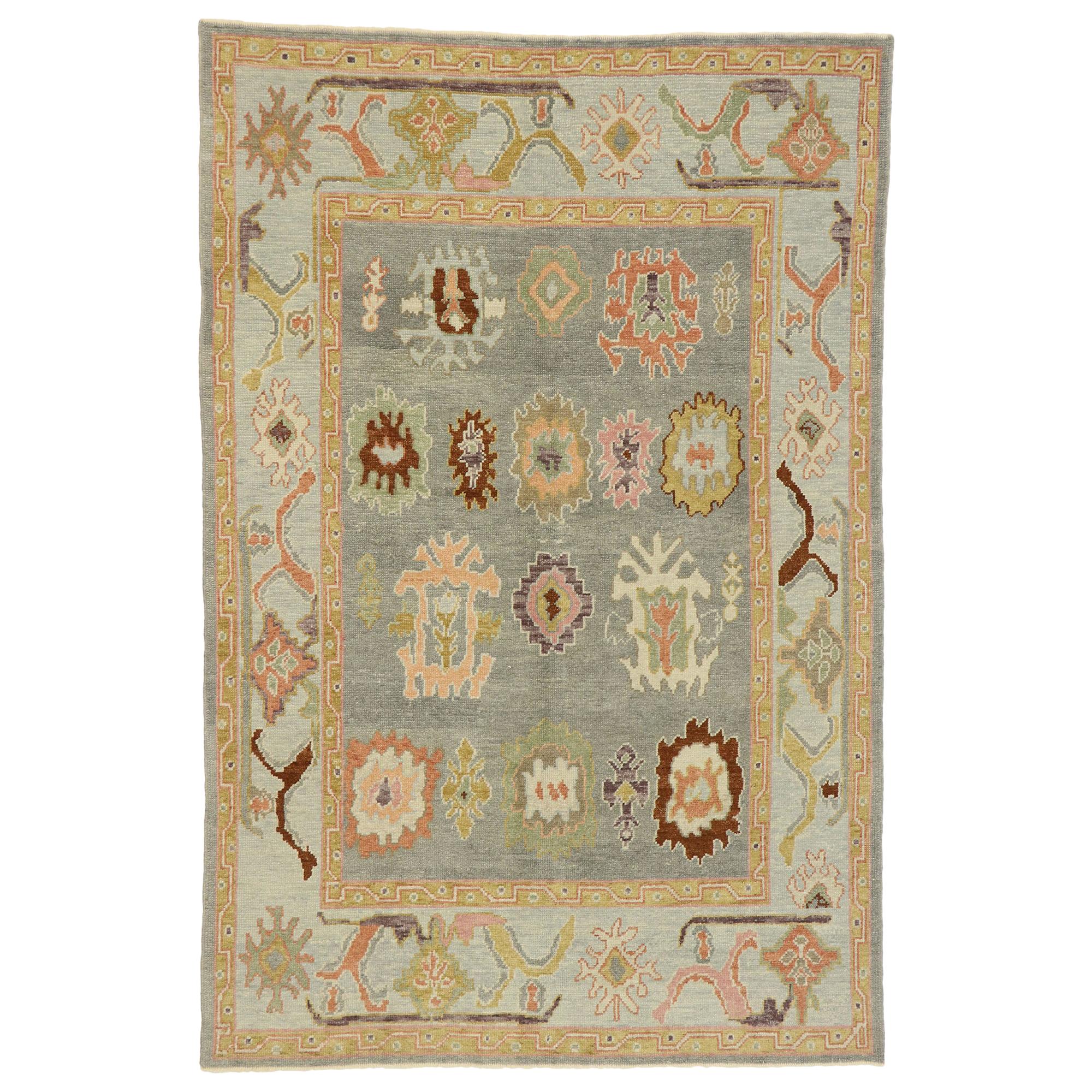 New Contemporary Turkish Oushak Rug with Modern Style